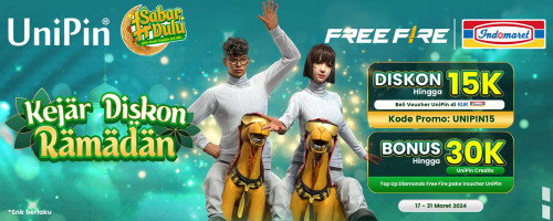 Kejar Diskon Ramadan – Diskon hingga 15,000 di Klik Indomaret dan Bonus hingga 30k Setiap Top Up Diamonds Free Fire